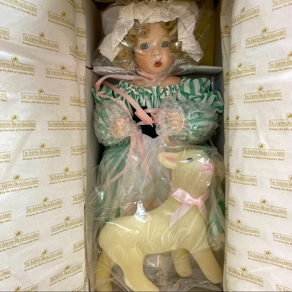 Ashton-Drake Galleries “Little Bo Peep” Porcelain Doll with Lamb